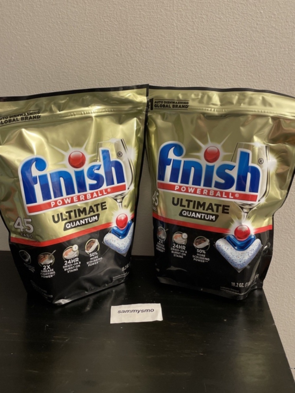 Finish Powerball Ultimate Quantum Dishwasher Detergent Pods, 45 count, x2